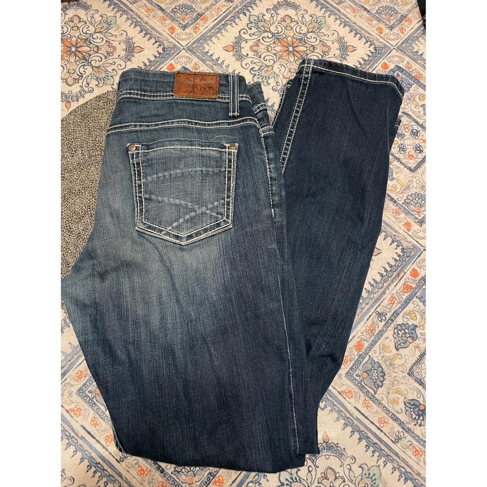 BKE Payton Straight Leg Jeans Womens 29R Dark Wash Contrast Stitch Denim